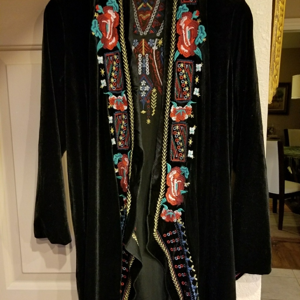 Adore ladies Velvet long open jacjet